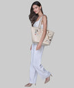 KARL LAGERFELD Adele Tote With Karl Art - Beige image 1