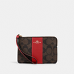Corner Zip Wristlet In Signature Canvas - Red image