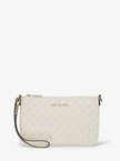 MICHAEL kORS Jet Set small convertible wristlet bag with exclusive logo - LIGHT CREAM MULTICOLOR image