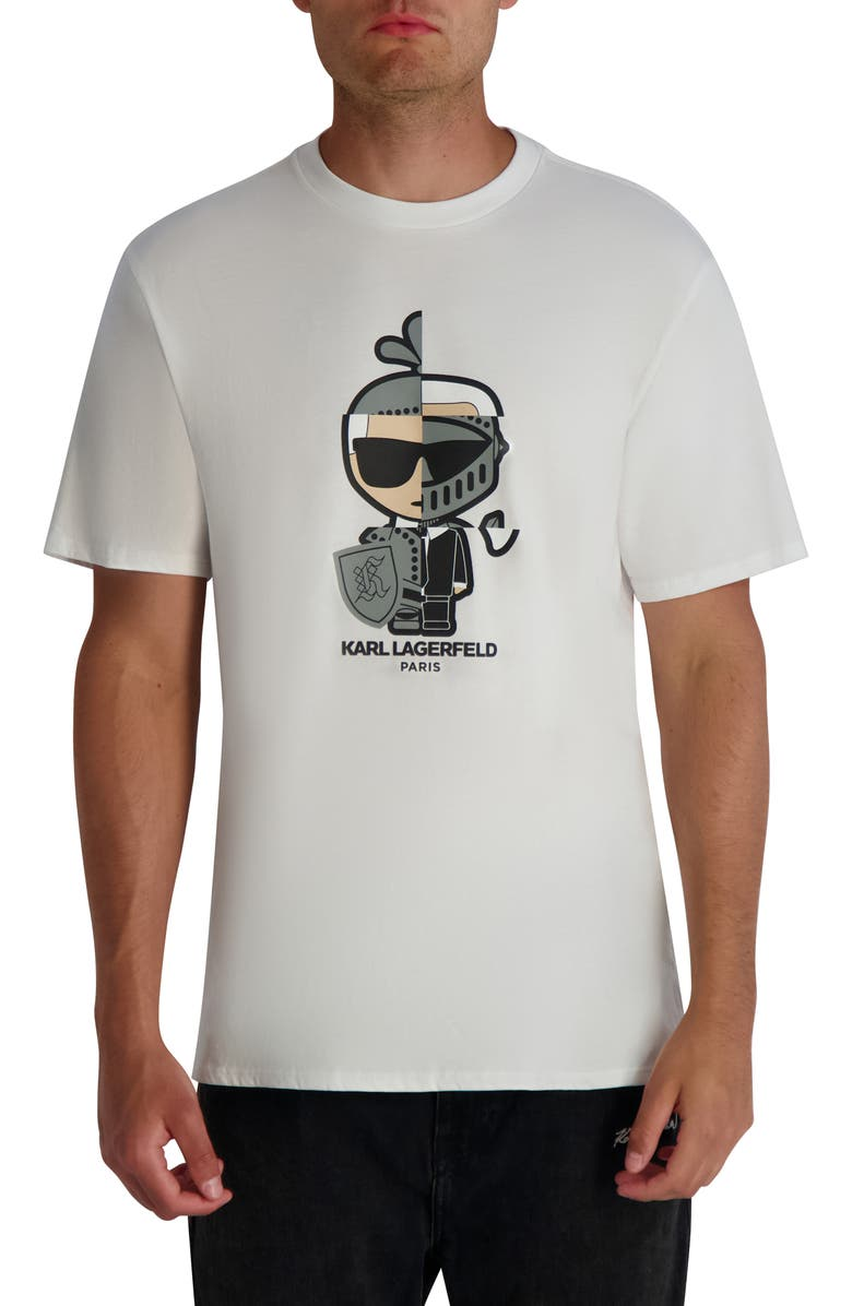 KARL LAGERFELD Split Personality Karl Graphic T-Shirt - White, XL image