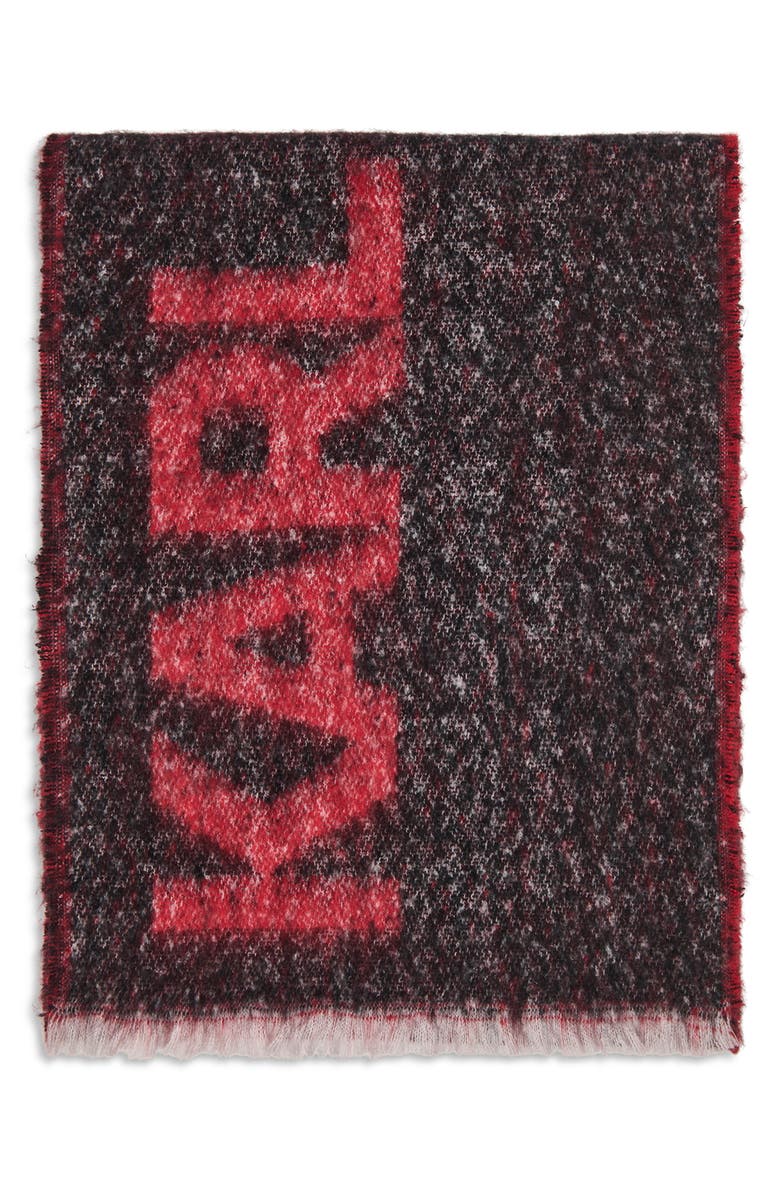 KARL LAGERFELD Logo Fluffy Blanket Scarf - Admiral Red (Arriving In Delhi) image 1