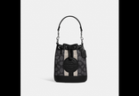 COACH mini dempsey bucket bag in signature jacquard with stripe and Patch image 2