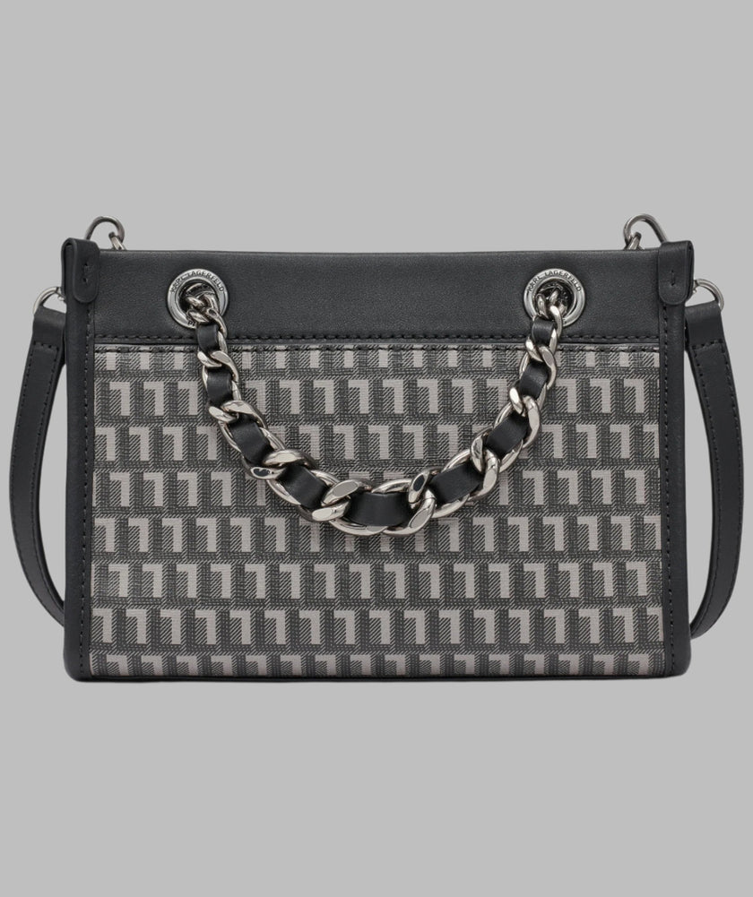 KARL LAGERFELD Mini Savoie Monogram Crossbody - Black image 3