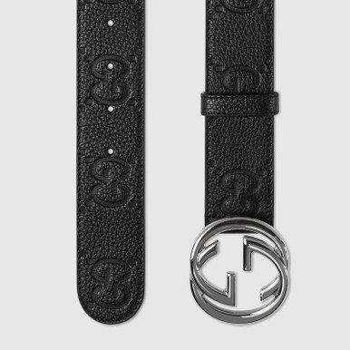 GUCCI Wide Belt With Interlocking Gg Detail Buckle image 2