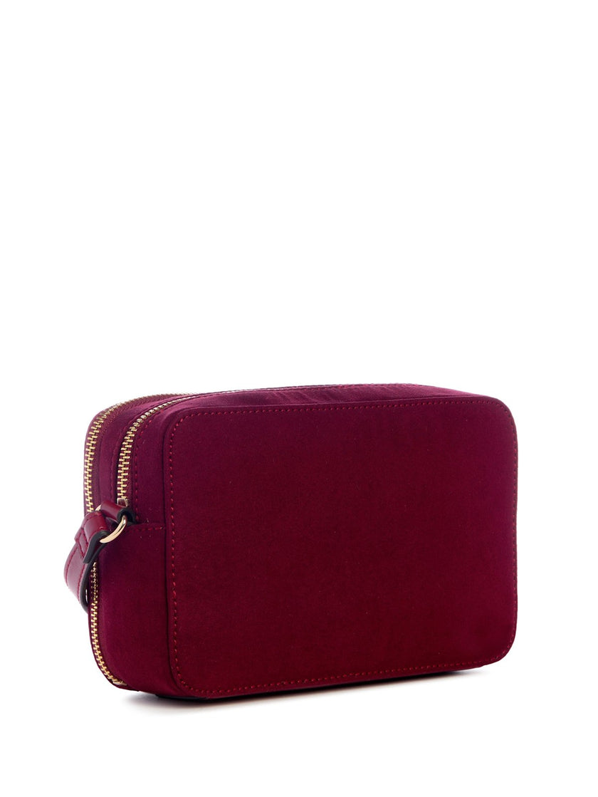 Guess Avelina Rhinestone Logo Double-Zip Crossbody - Red image 2