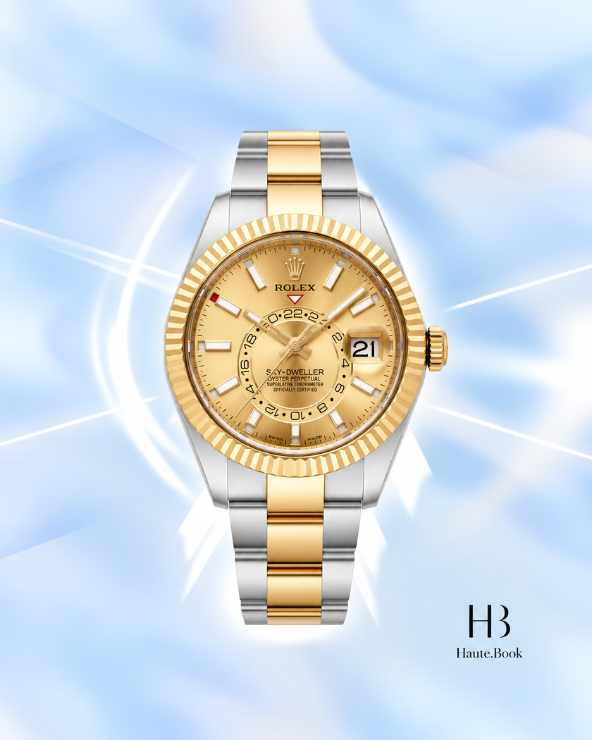 [Brand New] Rolex Sky-Dweller 336933 Yellow Gold Stainless Steel Gold Dial 42 mm