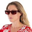 SALVATORE FERRAGAMO Salvatore Burgundy Rectangular Ladies Sunglasses (Arriving In Delhi) image 1