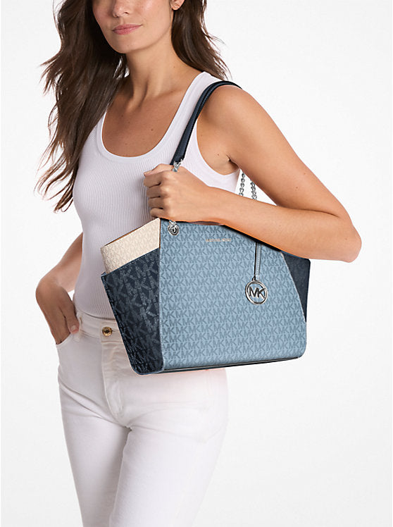 MICHAEL KORS Jet Set Large Color-Block Signature Logo Shoulder Bag image 1