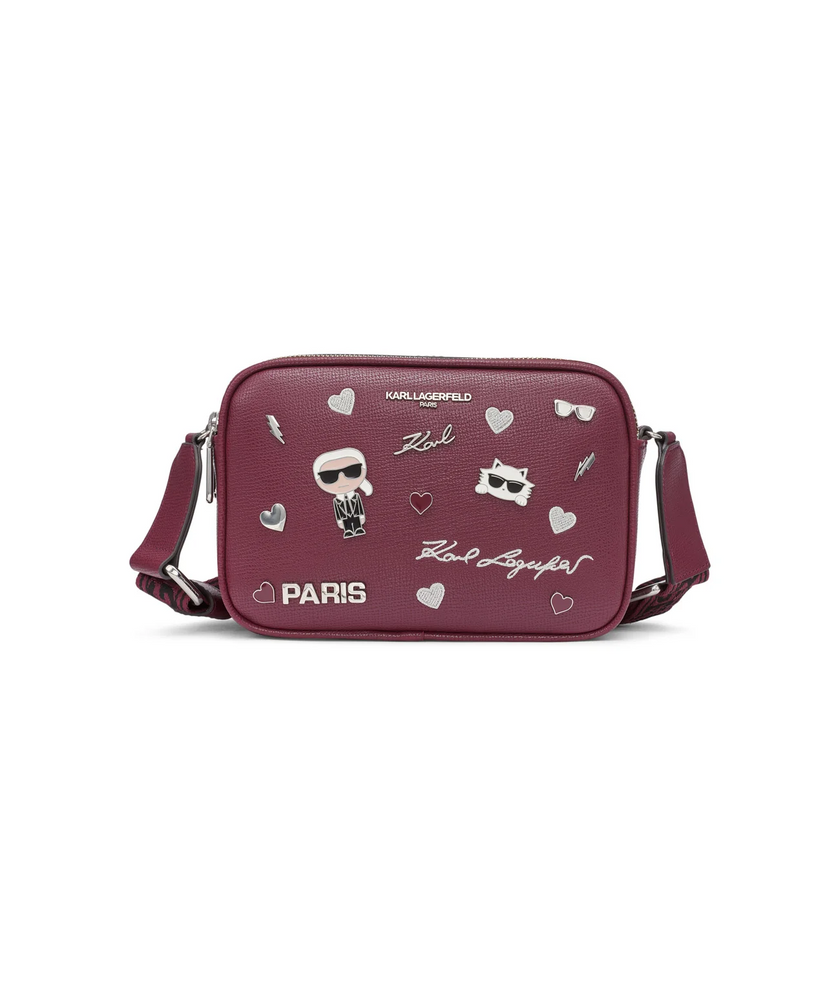 KARL LAGERFELD PARIS Maybelle Cate Pins Crossbody Camera Bag - Red image