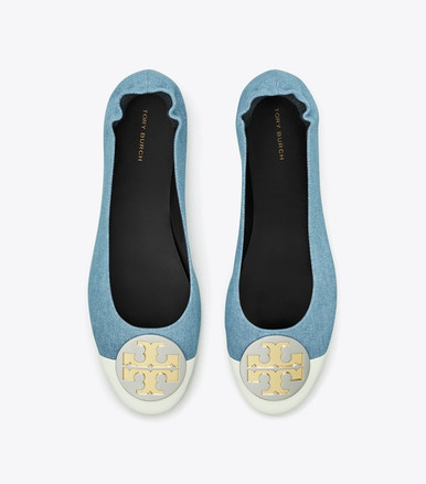 TORY BURCH Claire Cap-toe Ballet Jeans / Blanc image 1