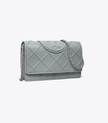 TORY BURCH Fleming Soft Chain Wallet - Blue Clay image