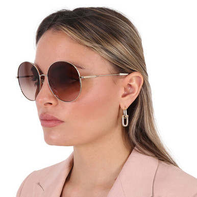 SALVATORE FERRAGAMO Salvatore Brown Gradient Round Ladies Sunglasses image 1