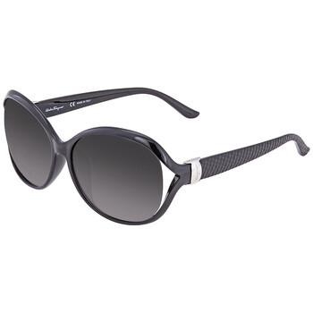 SALVATORE FERRAGAMO Grey Oval Ladies Sunglasses image 1