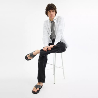 COACH Flip Flop In Signature Canvas - Charcoal Multi image 2