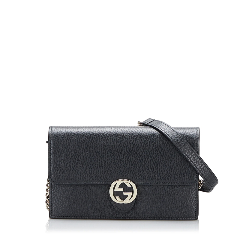 GUCCI Interlocking g Wallet On Chain - Black image