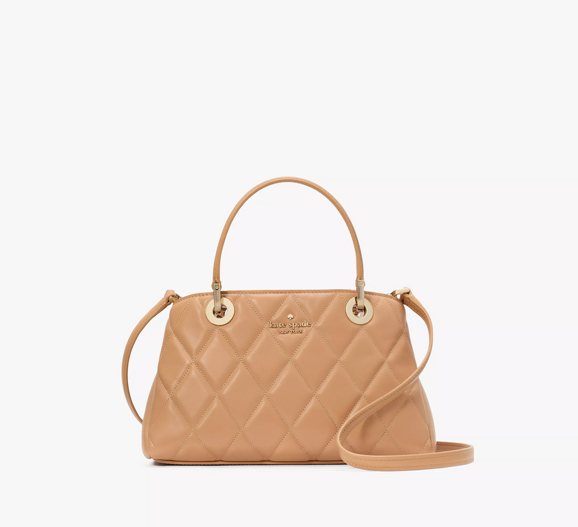 KATE SPADE Carey Small Quilted Sullivan Satchel - Tiramisu Mousse image
