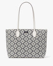 KATE SPADE Spade Flower Jacquard Bleecker Large Tote - Charcoal Grey Multi image 0
