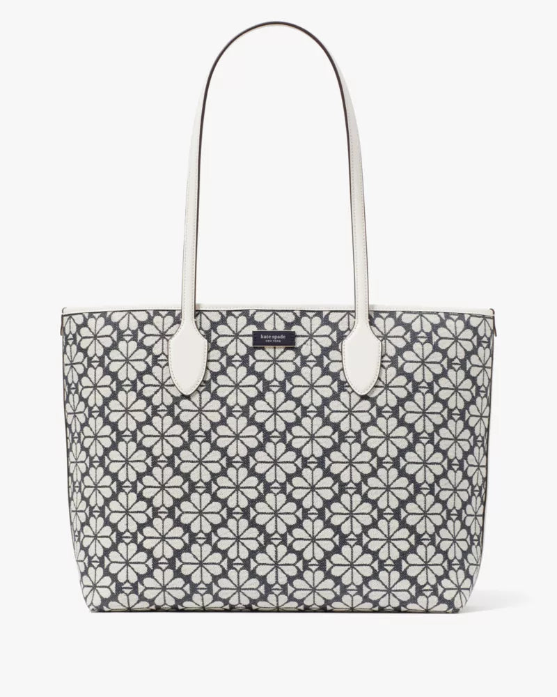 KATE SPADE Spade Flower Jacquard Bleecker Large Tote - Charcoal Grey Multi image 0