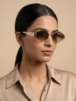 [AT DELHI] CELINE Triomphe Metal 02 Sunglasses In Metal CL 40254U 28A 54 - Rose Gold image 0