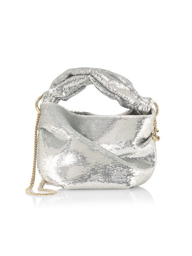 JIMMY CHOO Bonny Sequin Crossbody Bag - Silver image 3