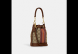COACH mini dempsey bucket bag in signature jacquard with stripe and Patch image 6