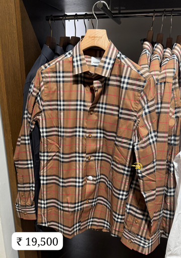 Burberry 'Shefford' Check Shirt Taupe Brown image 0