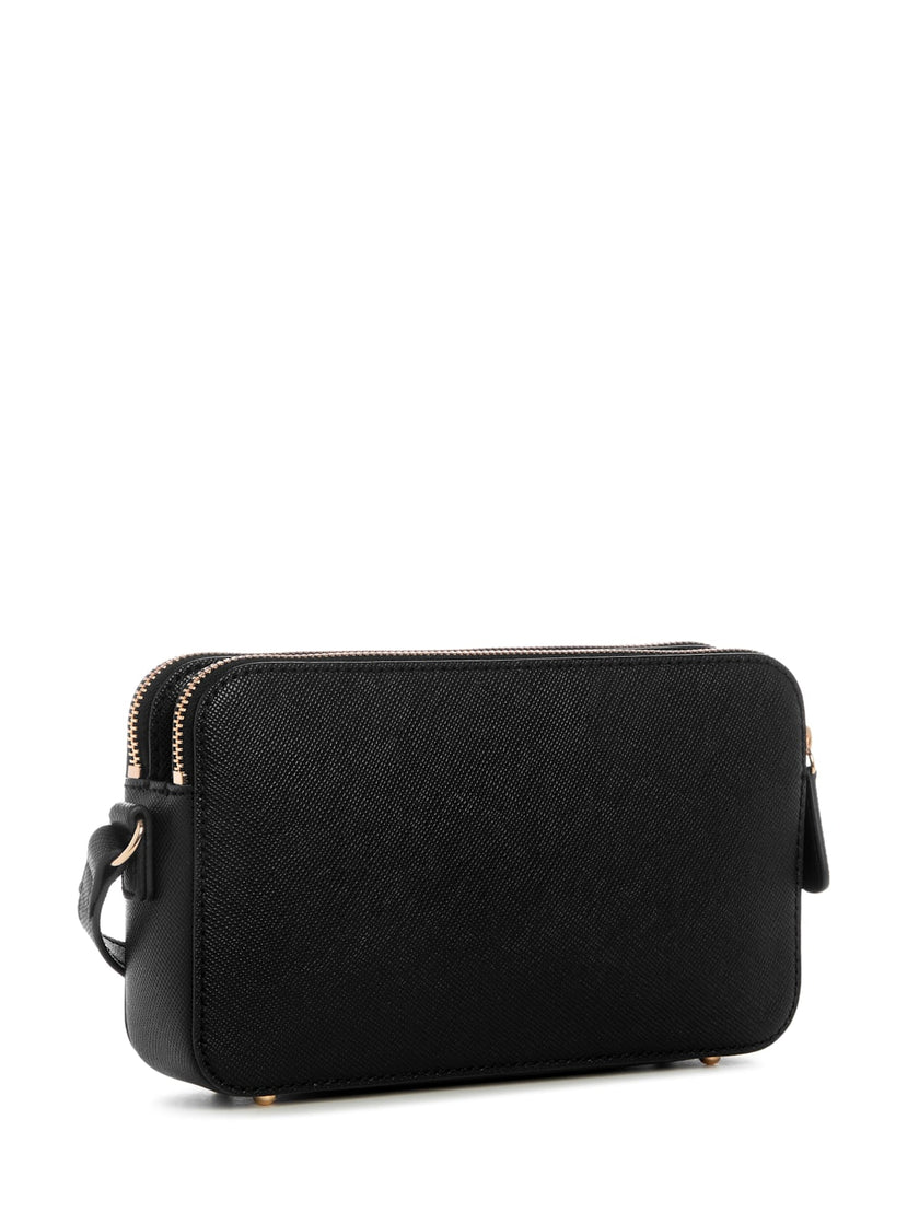 Guess Kyrie Saffiano Top-Zip Crossbody - Black image 2