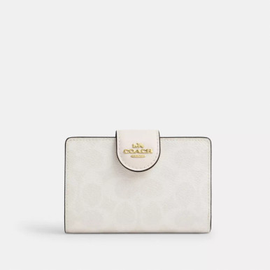 COACH Medium Corner Zip Wallet In Signature Canvas image 3