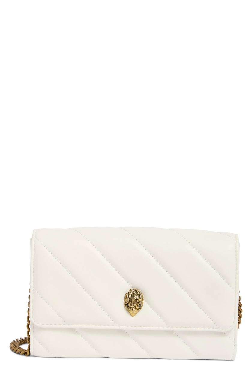 KURT GEIGER Soho Leather Wallet on Chain - White
