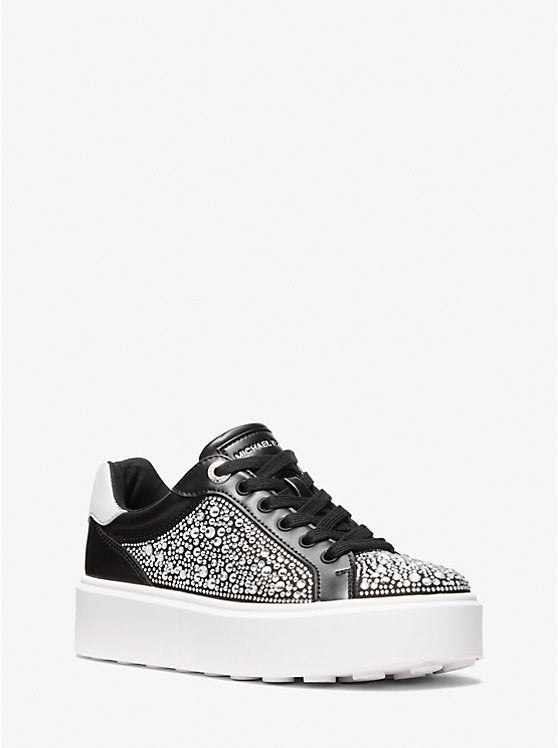 MICHAEL KORS Romey Embellished Platform Sneaker - Black image 0