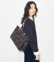 TORY BURCH T Monogram Contrast Embossed Tote - Tory Navy / John Coco image 1