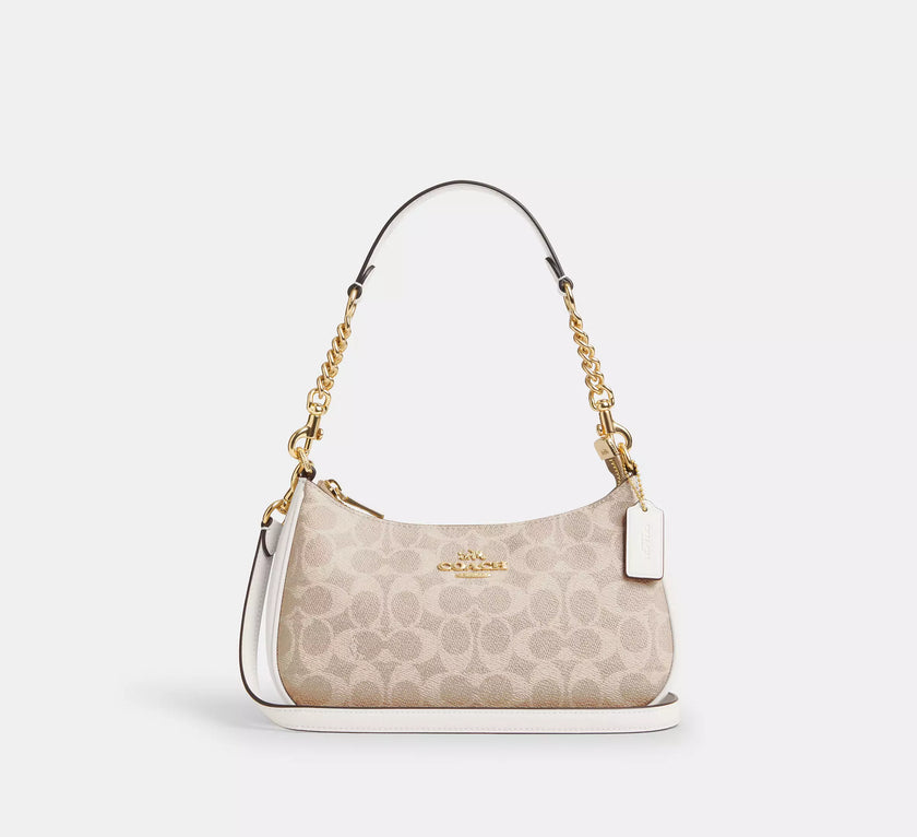 COACH Teri Shoulder Bag In Signature Canvas Gold/Sand/Chalk image 0