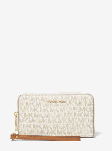 MICHAEL KORS Large Logo and Leather Wristlet image 0