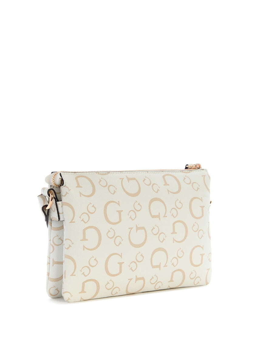 Guess Oona Logo Top-Zip Crossbody - White image 2
