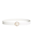 GUESS Round Rhinestone Logo Belt - White image 0