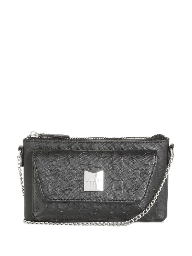 GUESS Phoebe Top Zip Crossbody - BLACK LOGO image