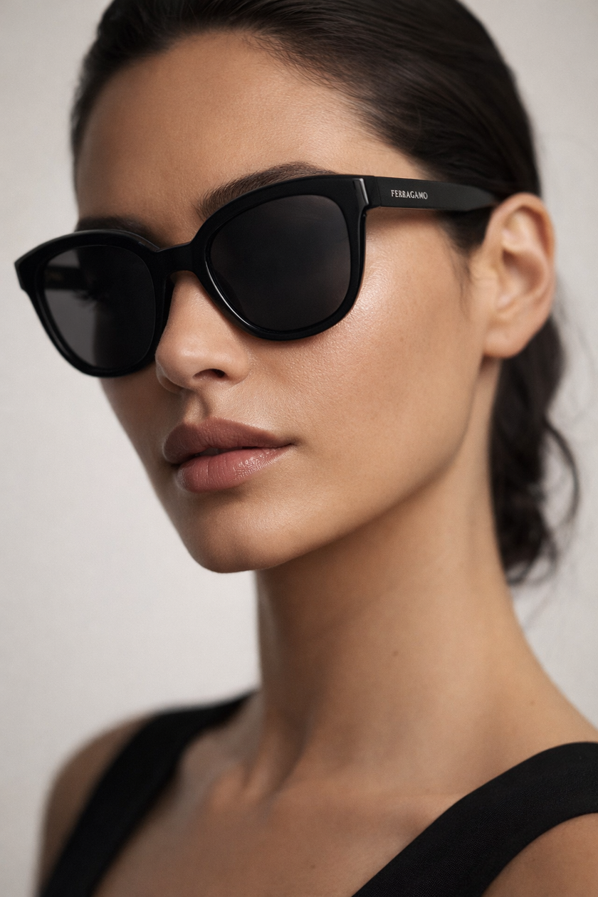 FERRAGAMO Salvatore Grey Cat Eye Ladies Sunglasses image 0