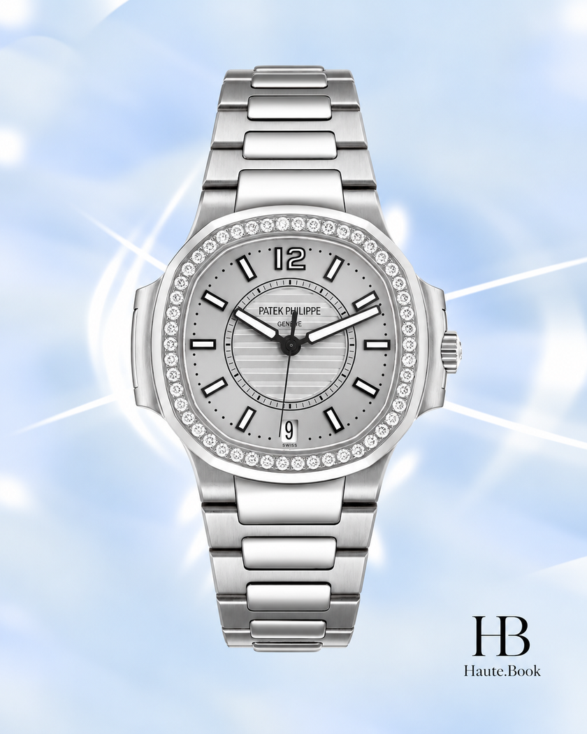 Patek Philippe Nautilus Diamond Bezel Silver Opaline Dial 7008/1A-011 34 mm