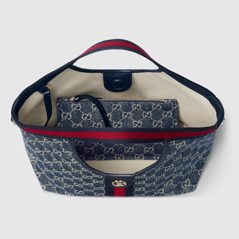GUCCI Giglio Small Tote Bag - Blue and White image 2