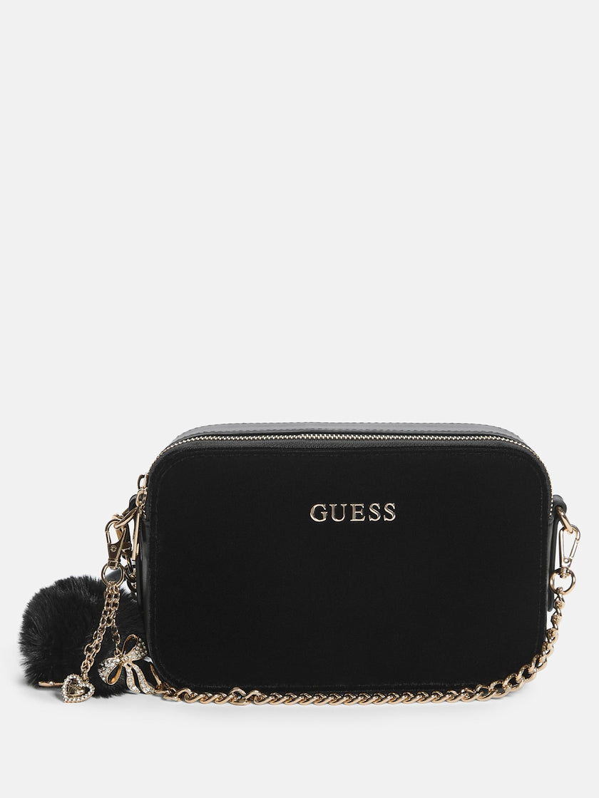 Guess Holly Velvet Crossbody - Black image 0