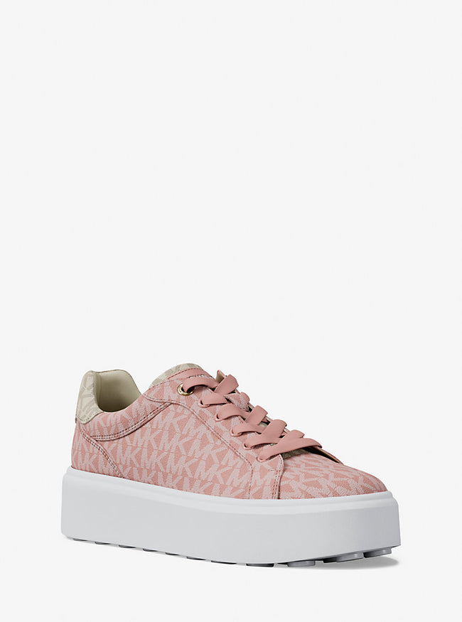 MICHAEL KORS Romey Metallic Two-Tone Signature Logo Platform Sneaker - Powder Blush image 0