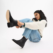 COACH Meredith Bootie In Signature Canvas - Black/Charcoal image 2