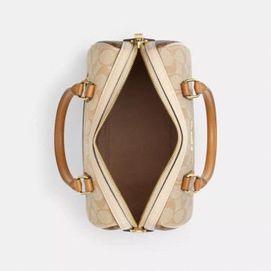COACH Rowan Satchel Bag In Signature Canvas - Light Khaki Khaki Multi image 2