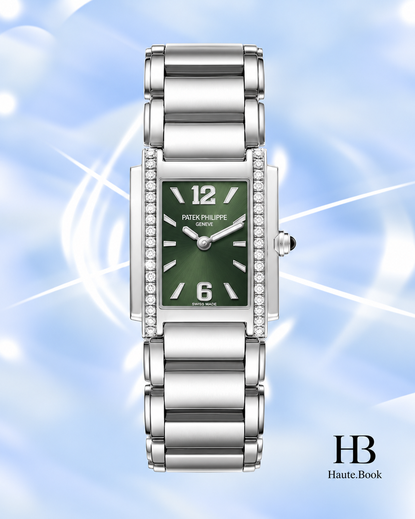 Patek Philippe Twenty~4 Olive Green Dial Diamond 4910/1200A-011 25.1 × 30 mm