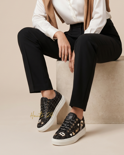 [AT DELHI] KARL LAGERFELD Cate Pins Lace-Up Sneaker (Women) image 0