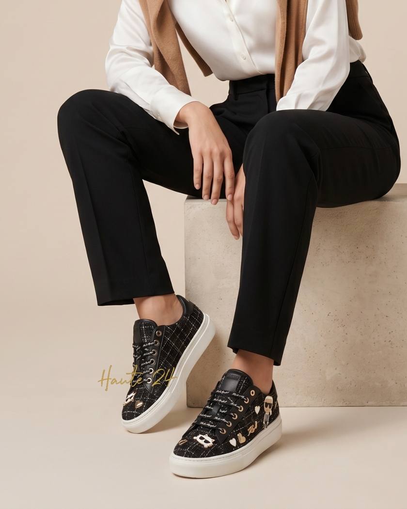 [AT DELHI] KARL LAGERFELD Cate Pins Lace-Up Sneaker (Women) image 0