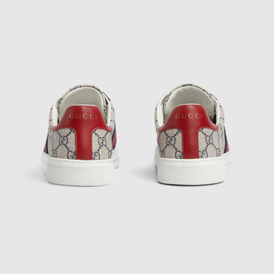 GUCCI  Ace Sneakers With Web Stripe For Women - Blue Red image 0