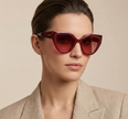 SALVATORE FERRAGAMO Burgundy Cat Eye Ladies Sunglasses (Arriving In Delhi) image 1