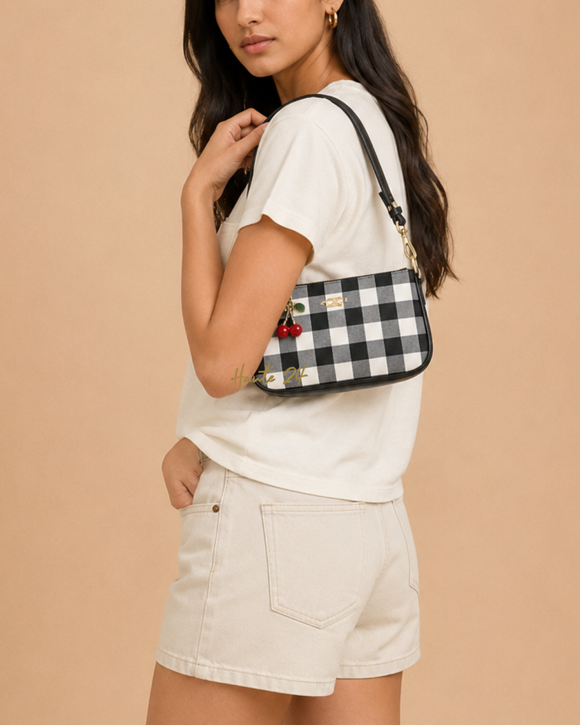 COACH Nolita 19 With Gingham Print And Charm