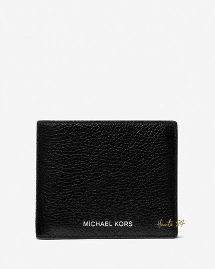 MICHAEL KORS Cooper Pebbled Leather Billfold Wallet With Coin Pouch